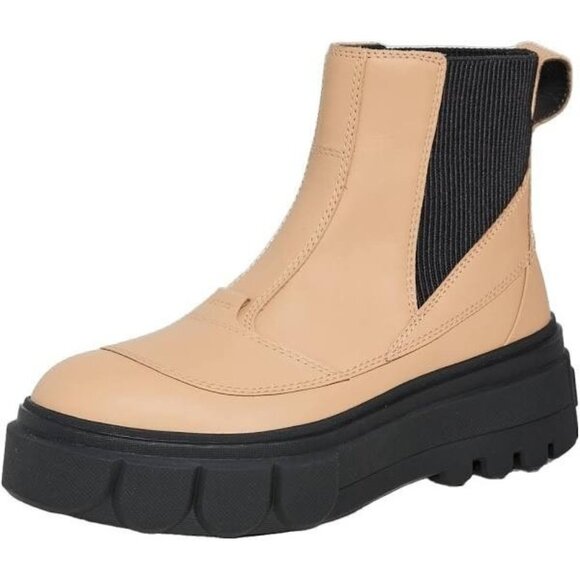 Caribou X Waterproof Platform Chelsea Boots Tan Brown 6.5 Lug Sole $190 - Picture 1 of 5